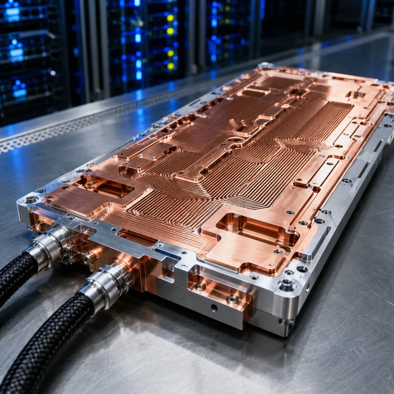 copper cold plate for AI server cooling