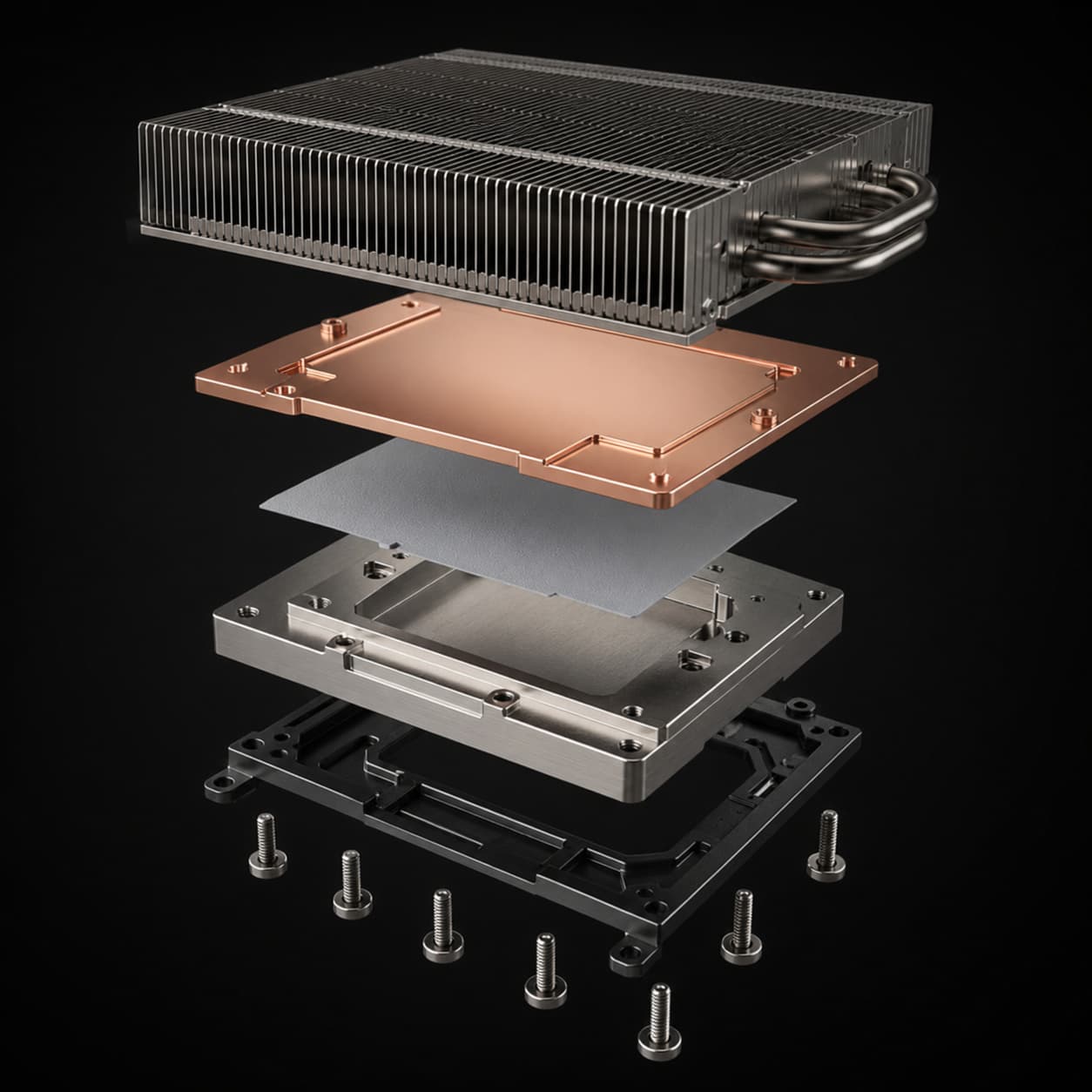 exploded AI cooling module assembly