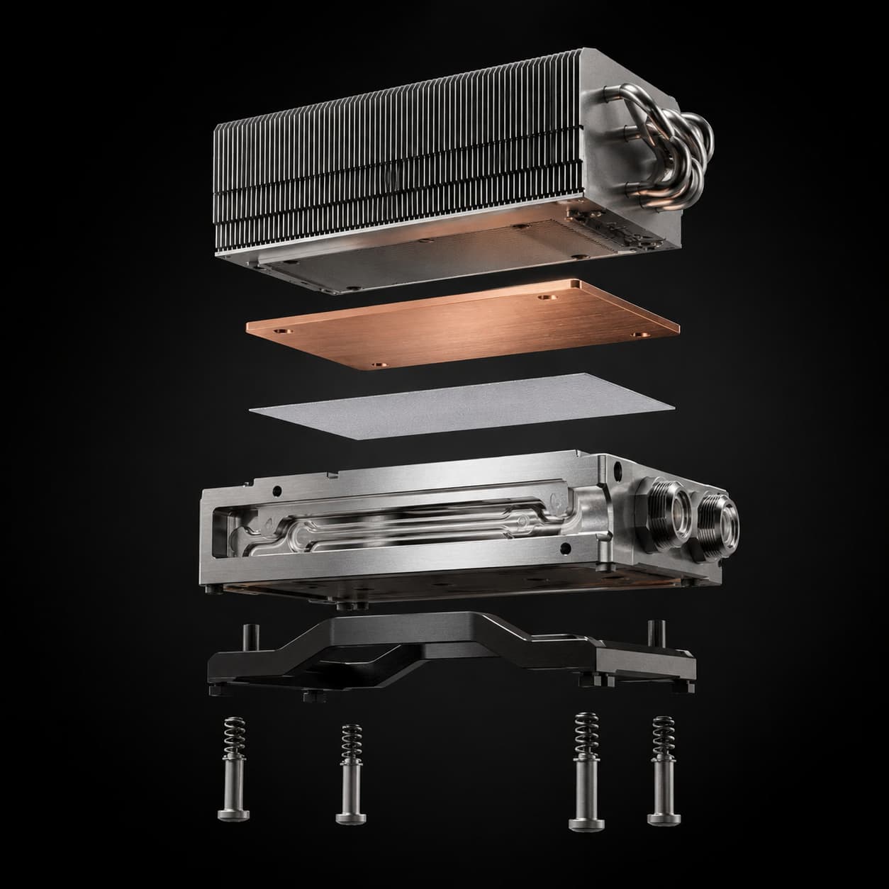 exploded AI cooling module assembly