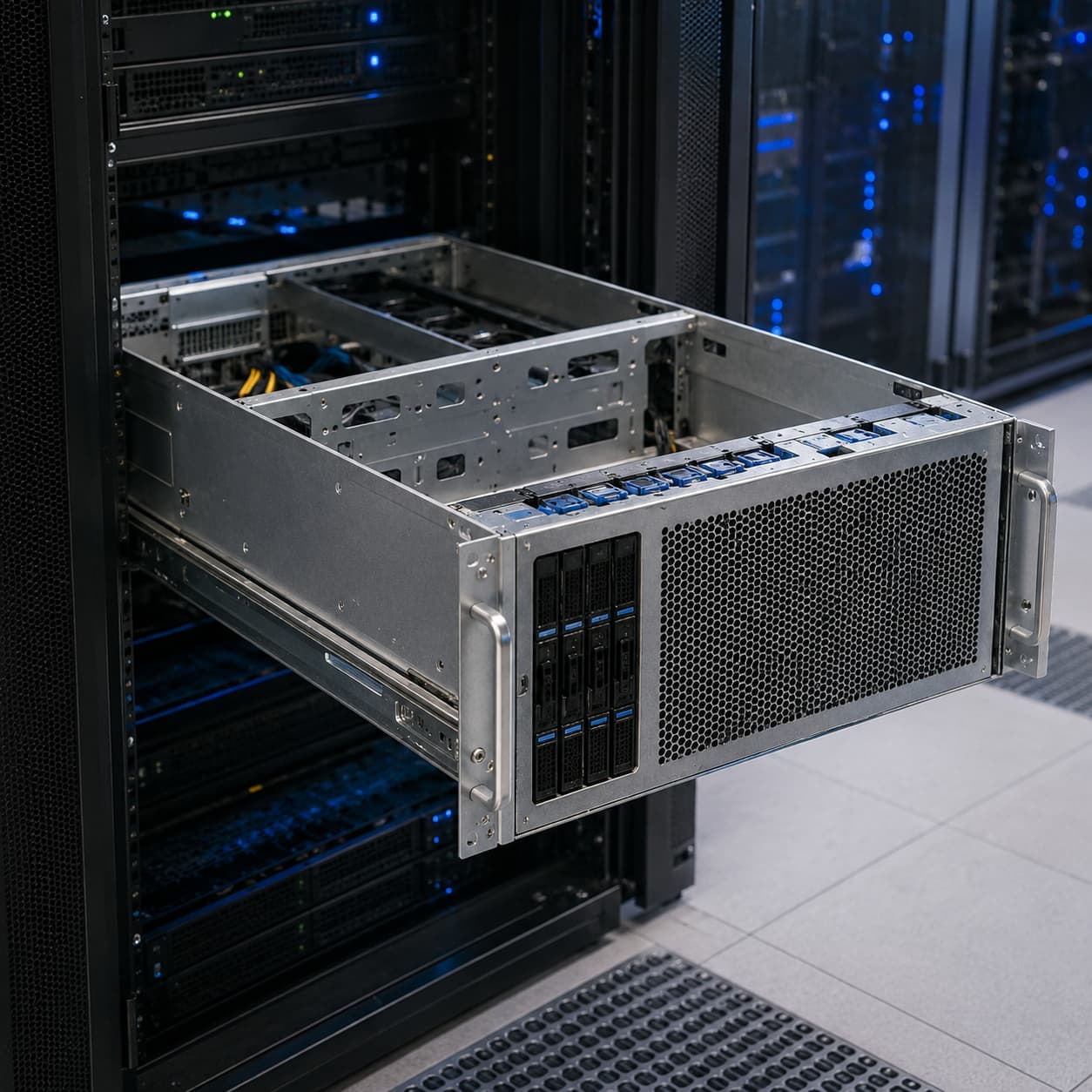 AI server chassis for rack deployment