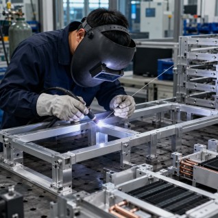 Precision welded steel bracket assembly