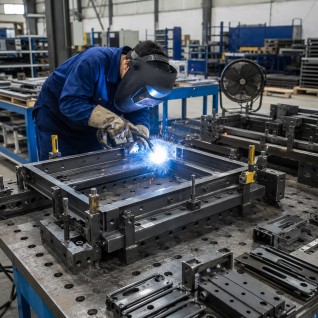 Fabricated industrial equipment frame