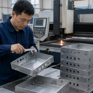 Industrial metal enclosure component