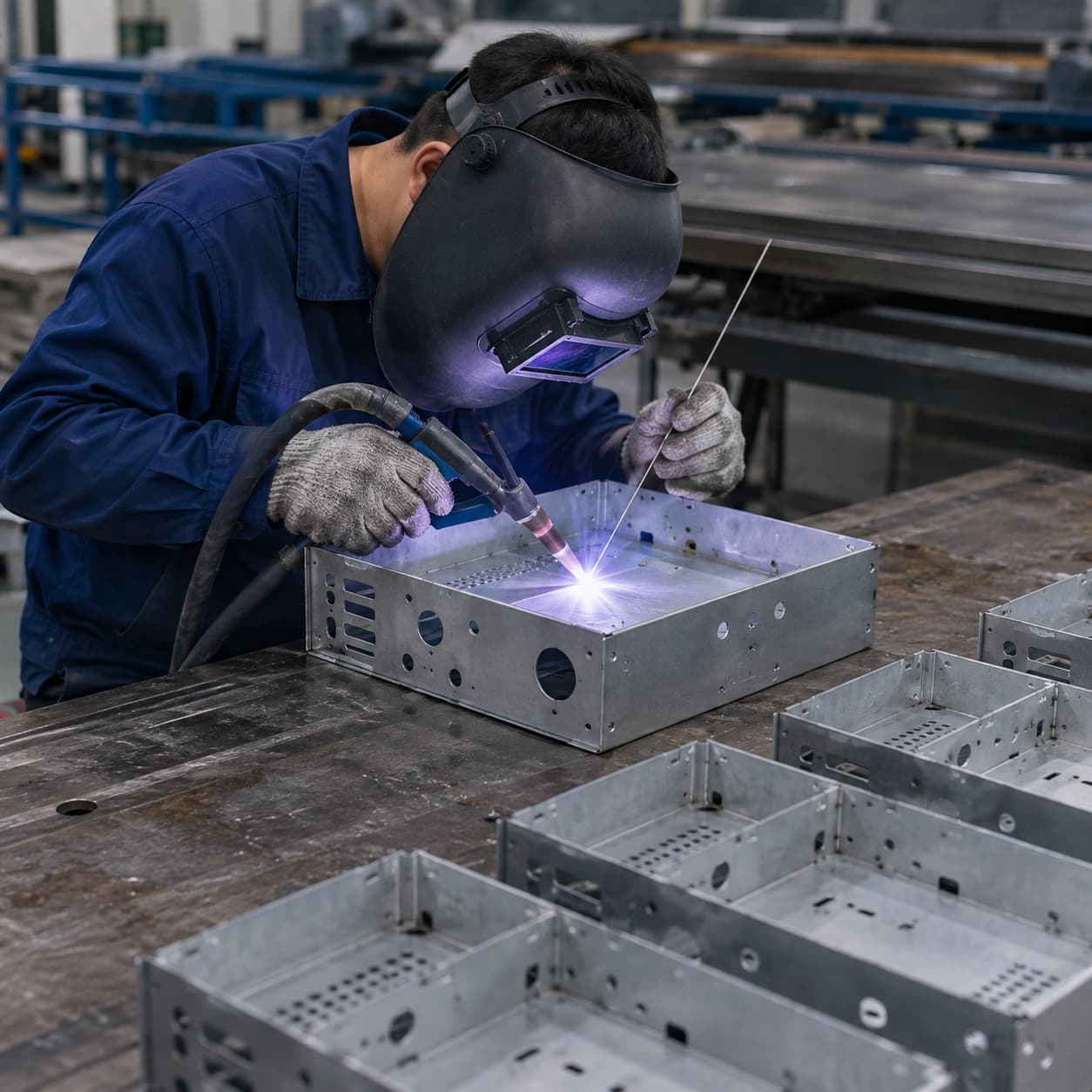 Welding custom sheet metal enclosure