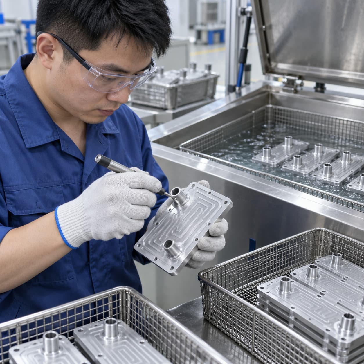 Leak testing liquid cooling cold plates