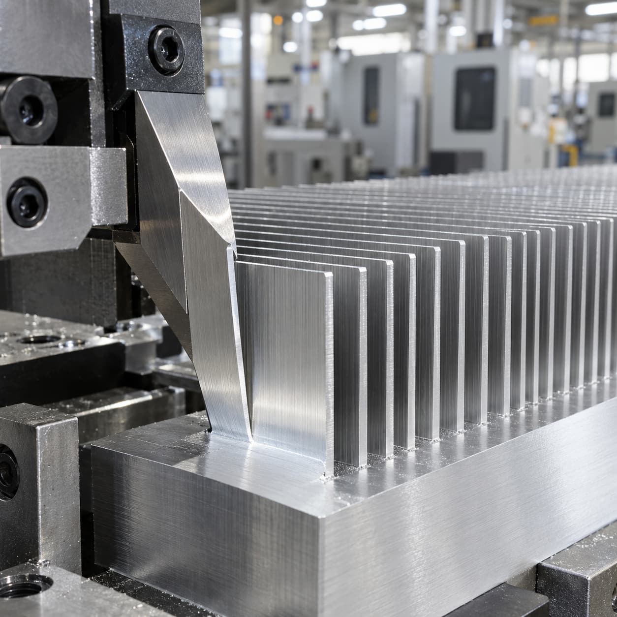 Machined aluminum heat sink fin structure