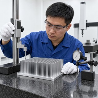 Manual inspection of aluminum heat sink