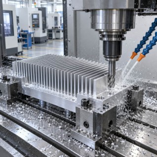 CNC machining aluminum AI server heat sink